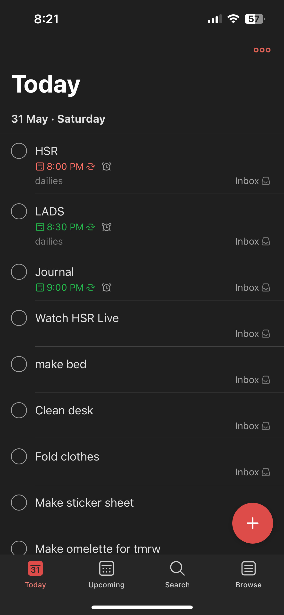 Screenshot of Todoist app